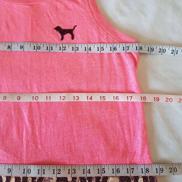 Victoria Secret Pink Blouse Size Small Womens Sleeveless Sequins Animal Y2k - Picture 12 of 12